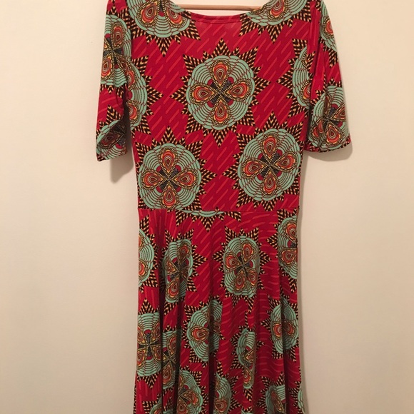 Unique red, jersey dress - Picture 4 of 7